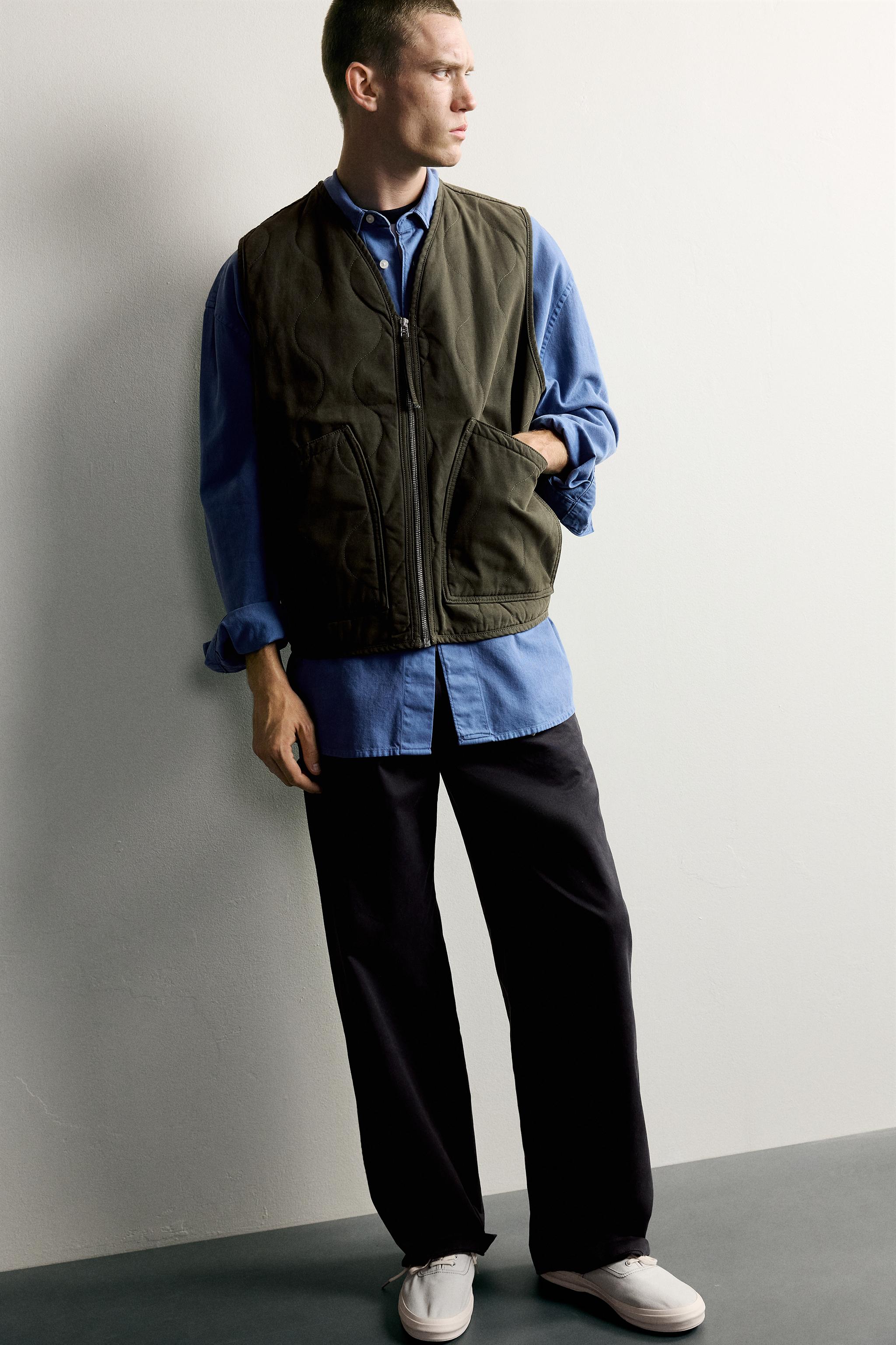 WASHED TOPSTITCHED VEST